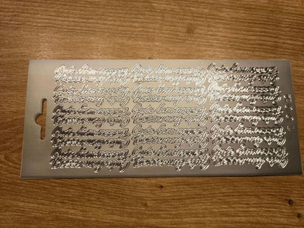 Sticker Schriftsticker -Gute Besserung- silber